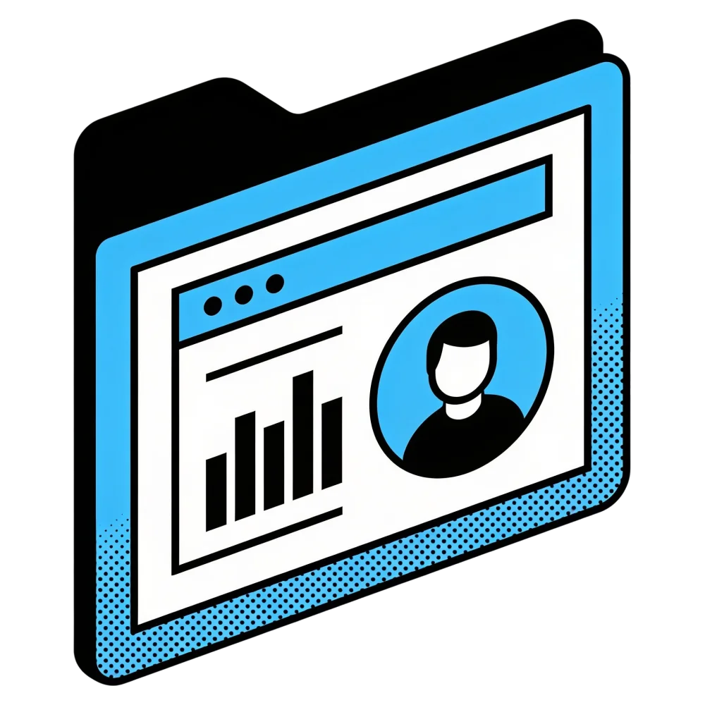 Icono pop-art de portal web con dashboard